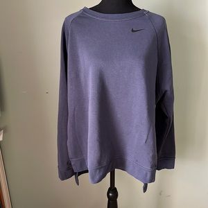 Nike Women’s Dri Fit Oversized Crew Neck Sweatshirt Purple Sz M